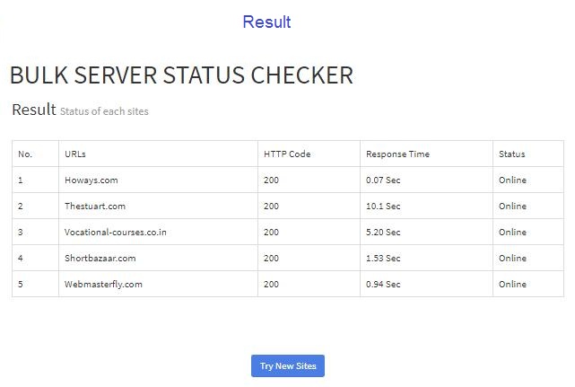 Bulk Server Status Checker Tool Howays